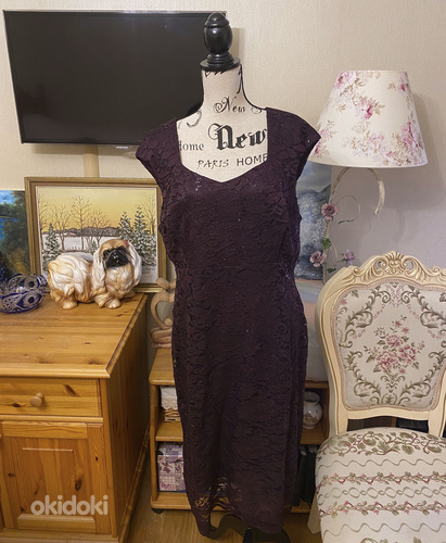 "Peacocka" kleit paillettega, suurus XL,voodriga gipüür, uus (foto #1)