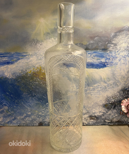 "Армения" старинная хрустальная/стеклянная ваза, бутыль (фото #1)