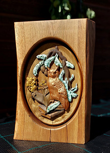 MEGA CNC! Carved from a single piece of oak "Smart Owl" TAMM (2 foto / 3)