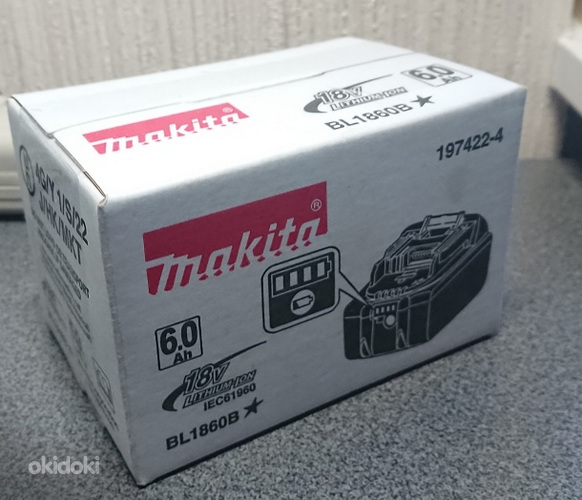 Новый ориг. Аккумулятор Makita 6,0 Ач 18 В BL1860B (фото #1)
