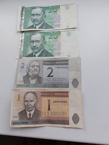 Эстонские бумажные деньги 53 кроны.