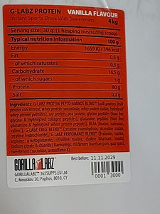 Proteiin 80% . 4 kg . vanilje . (2 foto / 2)