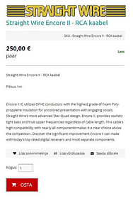 Straight Wire Encore II (2 paari RCA kaableid) (2 foto / 3)