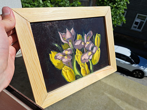 "Tulpid ja iirisid " Maal ~27x18 cm (2 foto / 5)
