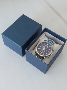 Синие серебряные часы из Японии, эксклюзив
