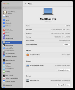 Macbook pro 2017 15,4" 2,9gHz i7 16GB 512GB space gray (5 foto / 5)