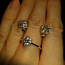 Sõrmus kõrvarõngad ripats Swarovski kristallidega kullatud (foto #1)
