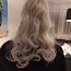 Блондинка кудрявый зажим в наращивание волос конского хвоста (фото #4)