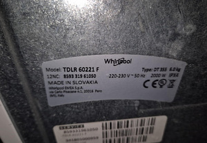 Pesumasin Whirlpool TDLR60221F 6kg 1200p/min (7 foto / 7)