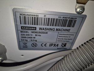 Pesumasin kuivatiga Samsung WD80J5420AW/EE 8kg ja 6kg 1400p (5 foto / 6)