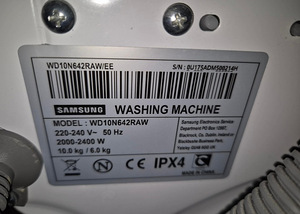 Стиральная машина с сушкой Samsung WD10N642RAW 10кг и 6кг 1400об (8 фото из 8)