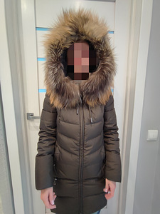 Зимнее пальто с натуральным мехом XS