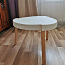 Скандинавская белая/деревянная TV тумба и диванный столик (фото #4)