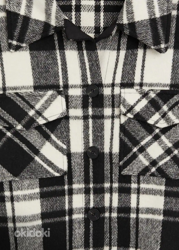 Верхняя рубашка в клетку из смесовой шерсти Mango (фото #4)