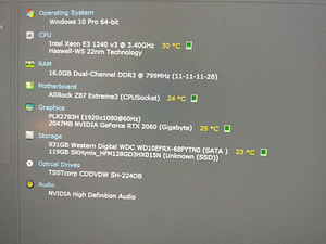 Xeon E3-1240v3/Z87/16GB RAM/SSD 128GB/HDD 1TB/RTX 2060 6GB (2 foto / 10)
