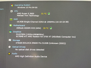 Ryzen 5 3600/A520M/16GB RAM/SSD 512GB/RX 5700 XT OC 8GB (2 foto / 10)
