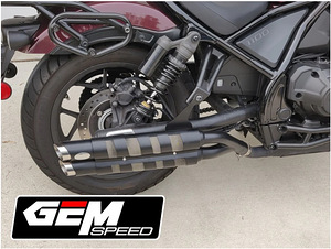 GEM Twin Exhaust Black CLASSIC Renzo Custom USA, (Honda CMX) (1 foto / 6)