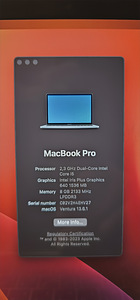 Apple MacBook Pro 2017 / i5 2.3GHz, Suurepärases seisukorras (9 foto / 10)