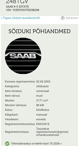 Saab 9-5 Estate Aero 2003a 2,2 Tid 88kw (8 foto / 8)