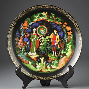 Vintage taldrik Palekh "Kivist lill" (2 foto / 6)