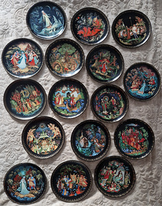 Vintage taldrik Palekh "Kivist lill" (5 foto / 6)