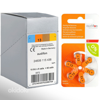 Батарейки для слуховых аппаратов AUDIFON (Германия) 60-шт, (фото #1)
