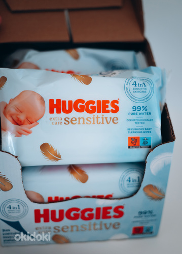 Huggies Pure Extra Care Baby Sensitive Wipes упаковка из 8 x
