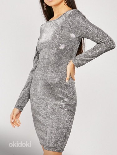 Новое тёмно-серебряное, блестящее платье (S) (фото #2)