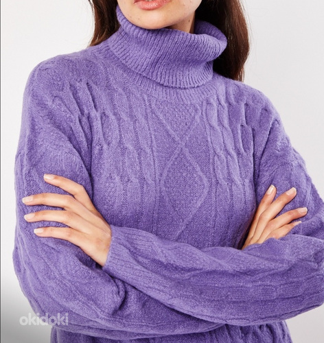 Новое, мягкое, фиолетовое свитер-платье (фото #6)