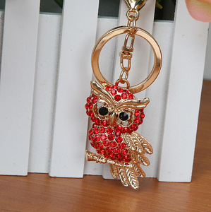 Võtmehoidja öökull punaste kivikestega/Keychain (3 foto / 3)