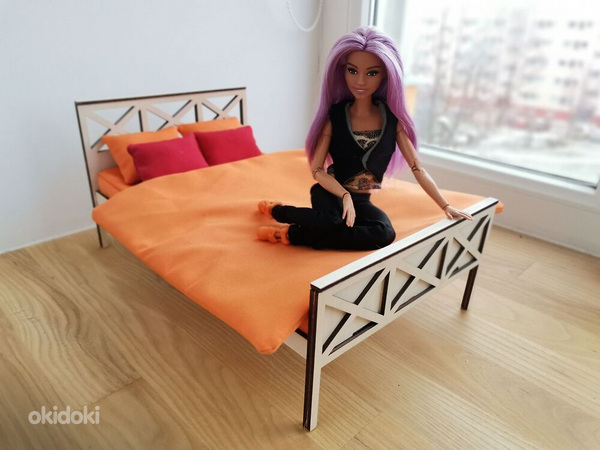 Кукольная мебель: кровать для кукол барби, 1/6, заготовка. (фото #1)