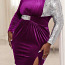 Бархатное вечернее платье фиолетового цвета с серебряными пайетками L (фото #1)