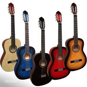 Классическая гитара 3/4 или 4/4 разных цветов +сумка+струны