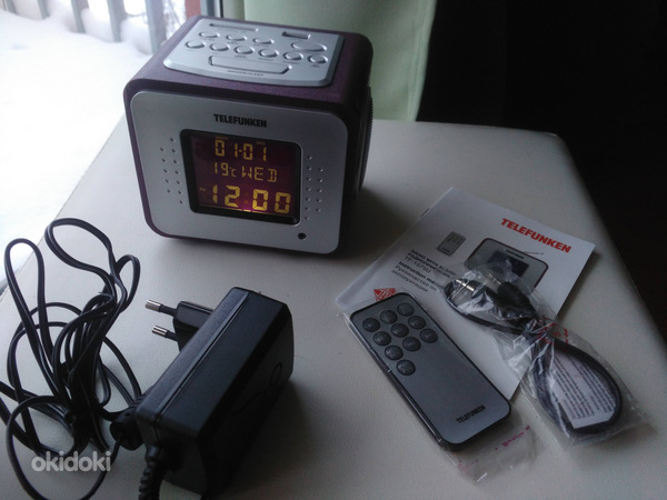 Радио-часы Telefunken TF-1575U, аккумулятор, пульт, MP3 (фото #1)