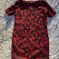Красно-черное платье с цветочным узором (фото #1)