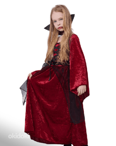Keskaegne printsessi / nõia või vampiiri kostüüm lapsele (foto #7)