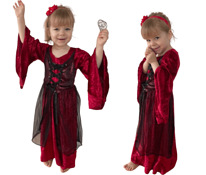Keskaegne printsessi / nõia või vampiiri kostüüm lapsele