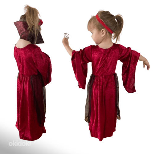 Keskaegne printsessi / nõia või vampiiri kostüüm lapsele (foto #2)