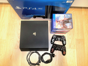 PS4 Pro 1 TB + Mängud (14 cd) + 2 pulti ja konto mängudega (8 foto / 8)
