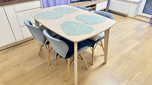 Pikendatav söögilaud (120-150×80 sm) +Toolid (1 foto / 10)