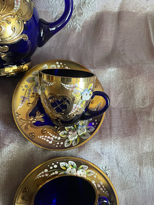 Böömimaa Tšehhi kunstklaasist teekomplekt (2 foto / 5)