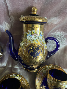 Böömimaa Tšehhi kunstklaasist teekomplekt (3 foto / 5)