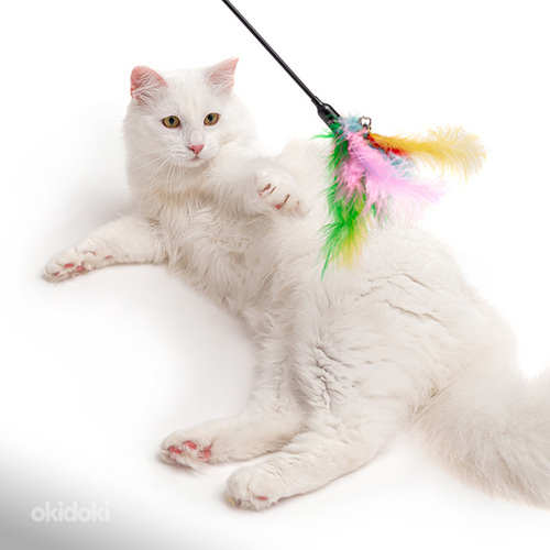 Игрушка для кота с перьями 60см (фото #2)
