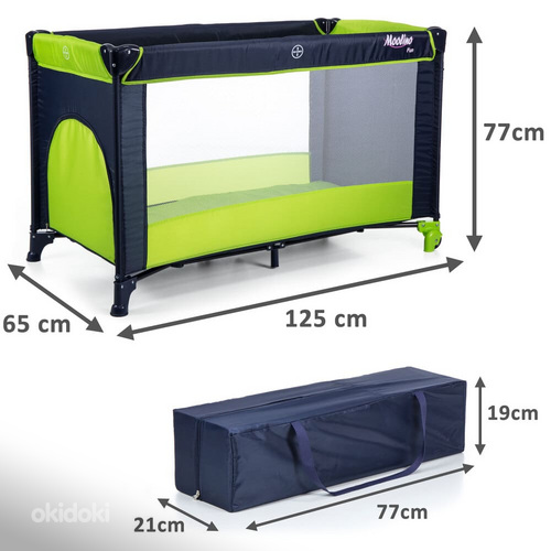 Детская кровать для путешествий Moolino Fun, зеленая (фото #2)