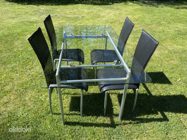 Klaasist laud ja 4 tooli, komplekt (foto #2)