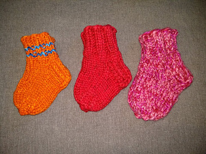 Вязание.Толстые носки ребёнку, 2-4г