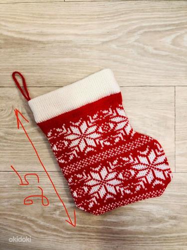 Рождественский вязаный носок для подарков (фото #2)
