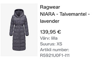 Ragwear NIARA - Talvemantel - lavender - XS (4 foto / 4)
