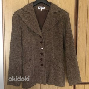 Весенняя куртка с подкладкой, размер 38, коричнево-пестрая