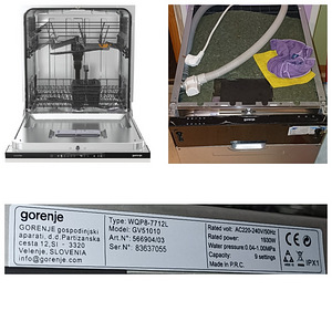 Sisseehitatud nõudepesumasin Gorenje GV51010 (2 foto / 3)